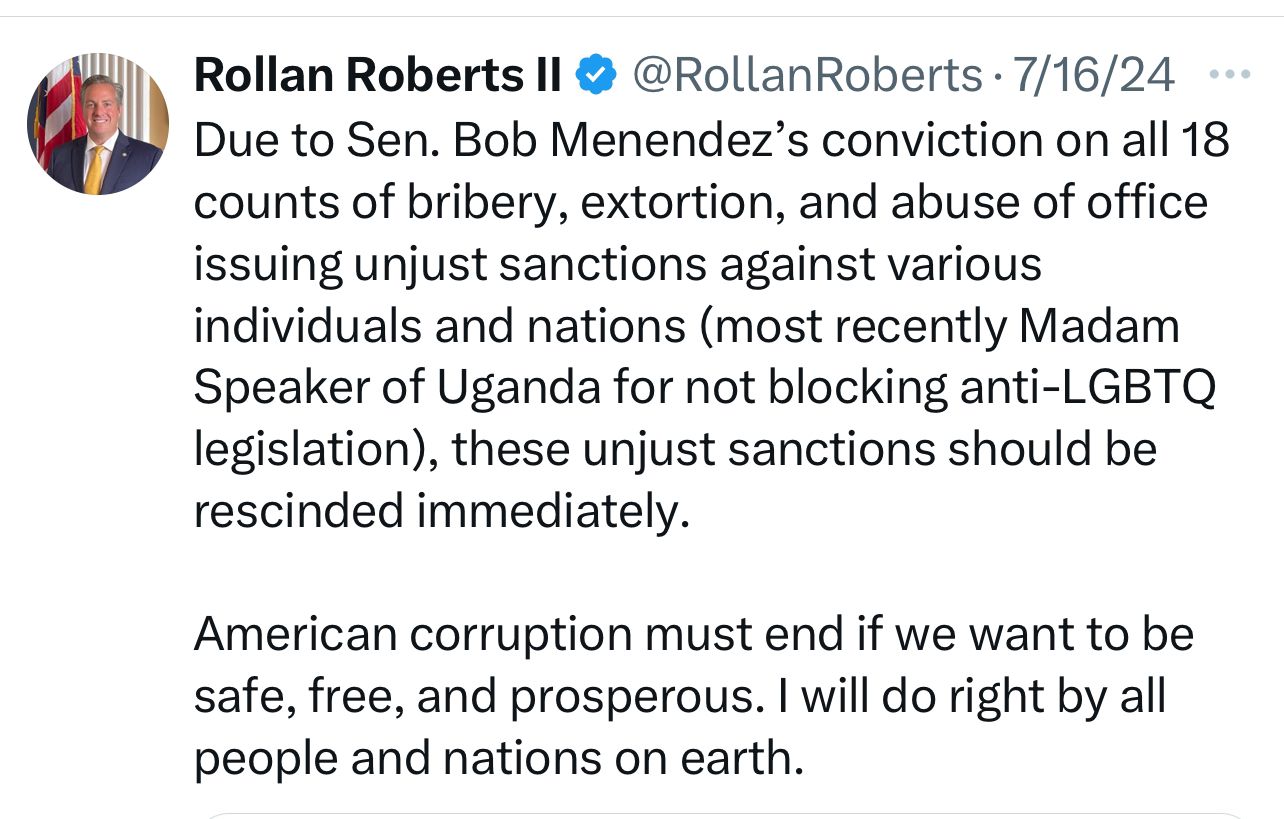 Tweet by Rollan Roberts