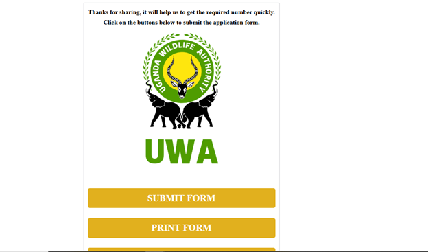 A screenshot of the next step after forwarding the link to our contacts