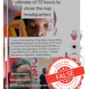 No Verified Official Order to Close NUP Headquarters