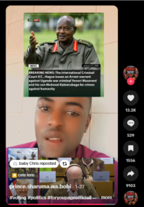 A TikTok video posted by @prince.sharuma.wa.bobi on January 27, 2026, displays a graphic with the following headline: 